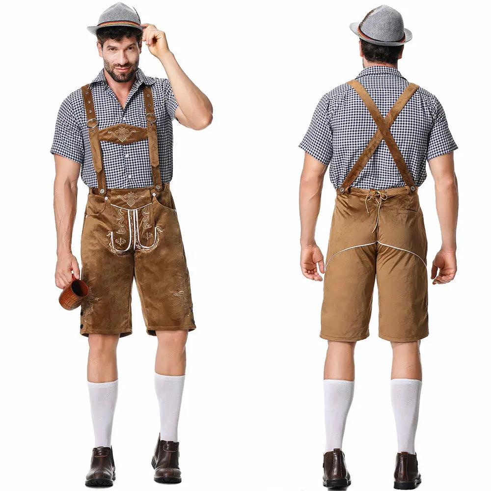 Oktoberfest Men's Trachten Outfit Set – Traditional Costume with Shirt, Pants & Optional Hat – Perfect for Beer Festivals 2