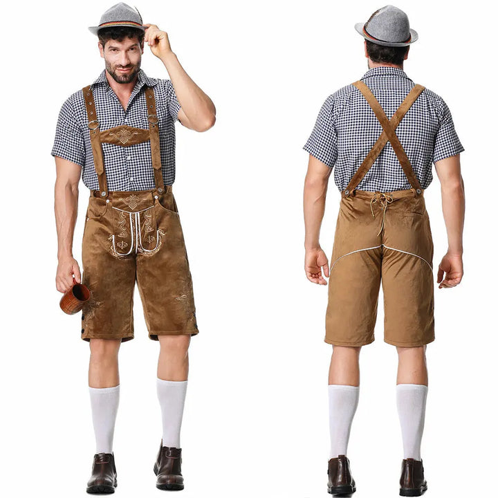Oktoberfest Men's Trachten Outfit Set – Traditional Costume with Shirt, Pants & Optional Hat – Perfect for Beer Festivals 2