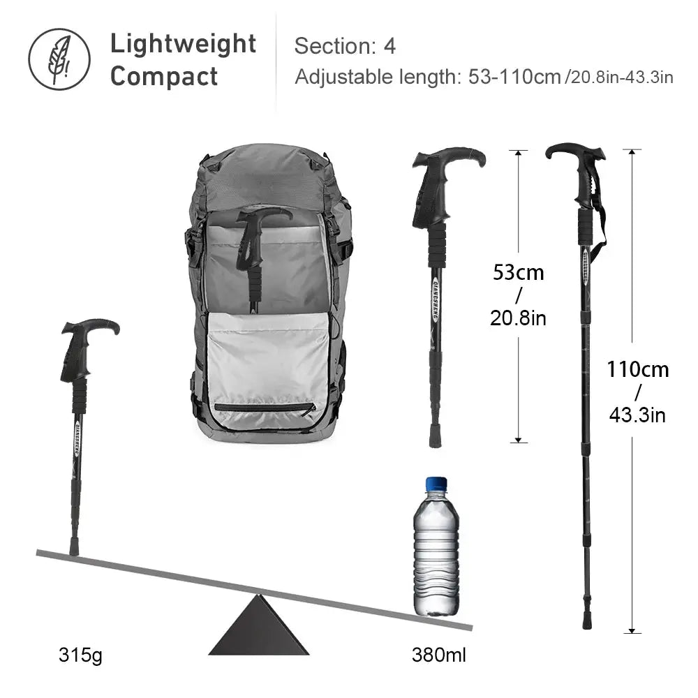 Evelyn – Lightweight Adjustable Trekking Pole for Hiking and Climbing, Portable Walking Stick, Size 65-135 cm 2