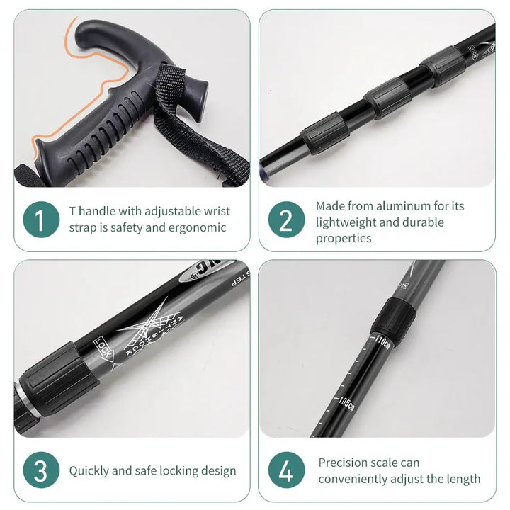 Evelyn – Lightweight Adjustable Trekking Pole for Hiking and Climbing, Portable Walking Stick, Size 65-135 cm 4