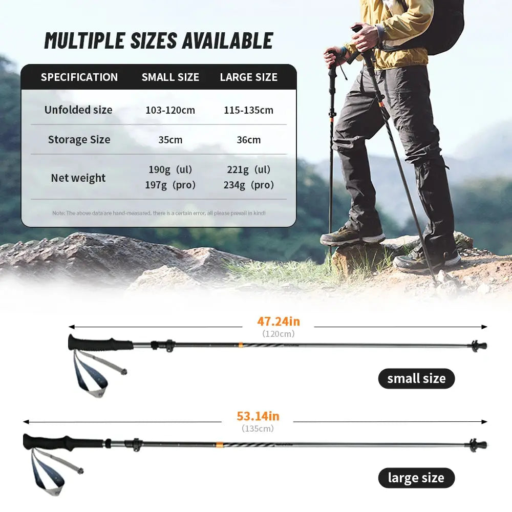 Evelyn – Ultralight Carbon Fiber Folding Hiking Poles for Trekking & Climbing, Adjustable Size 65-135 cm 5