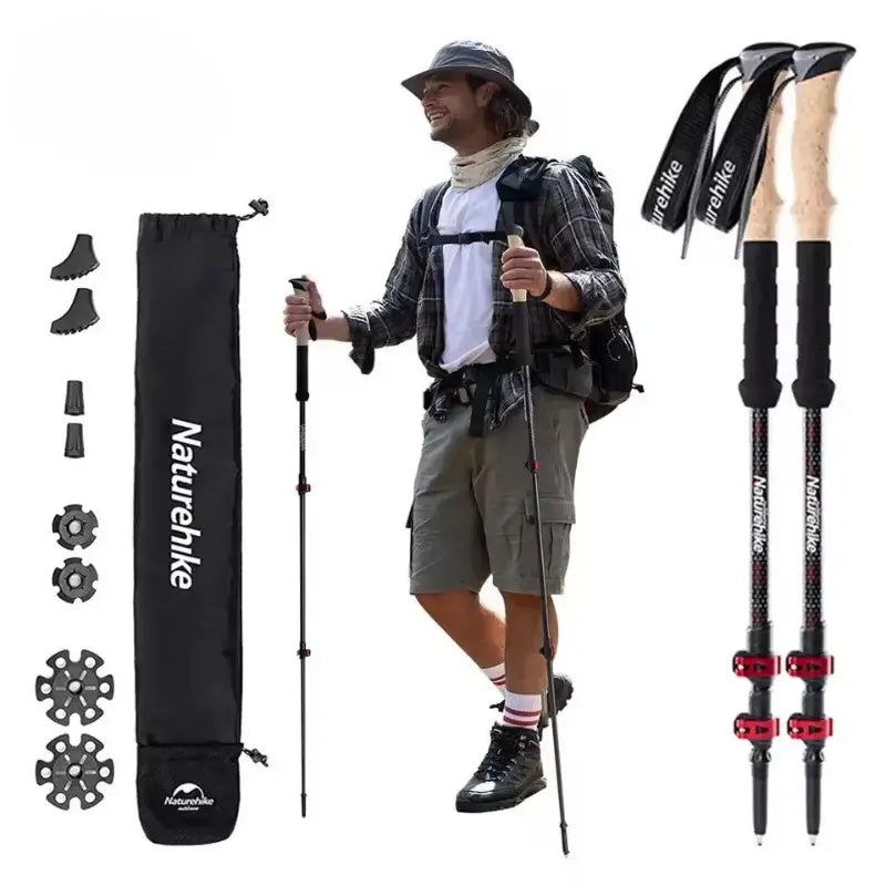 MunaWear - Trekking Poles - EverTrail - Ultralight Carbon Fiber Trekking Poles for Hiking and Climbing - 