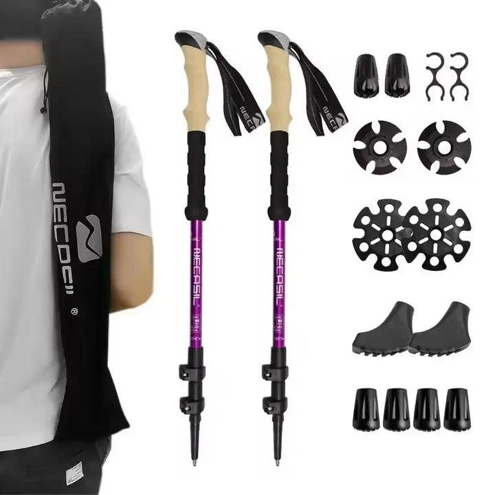 MunaWear - Trekking & Hiking Poles - EverTrail - Ultralight Carbon Fiber Trekking Poles for Hiking and Climbing - 