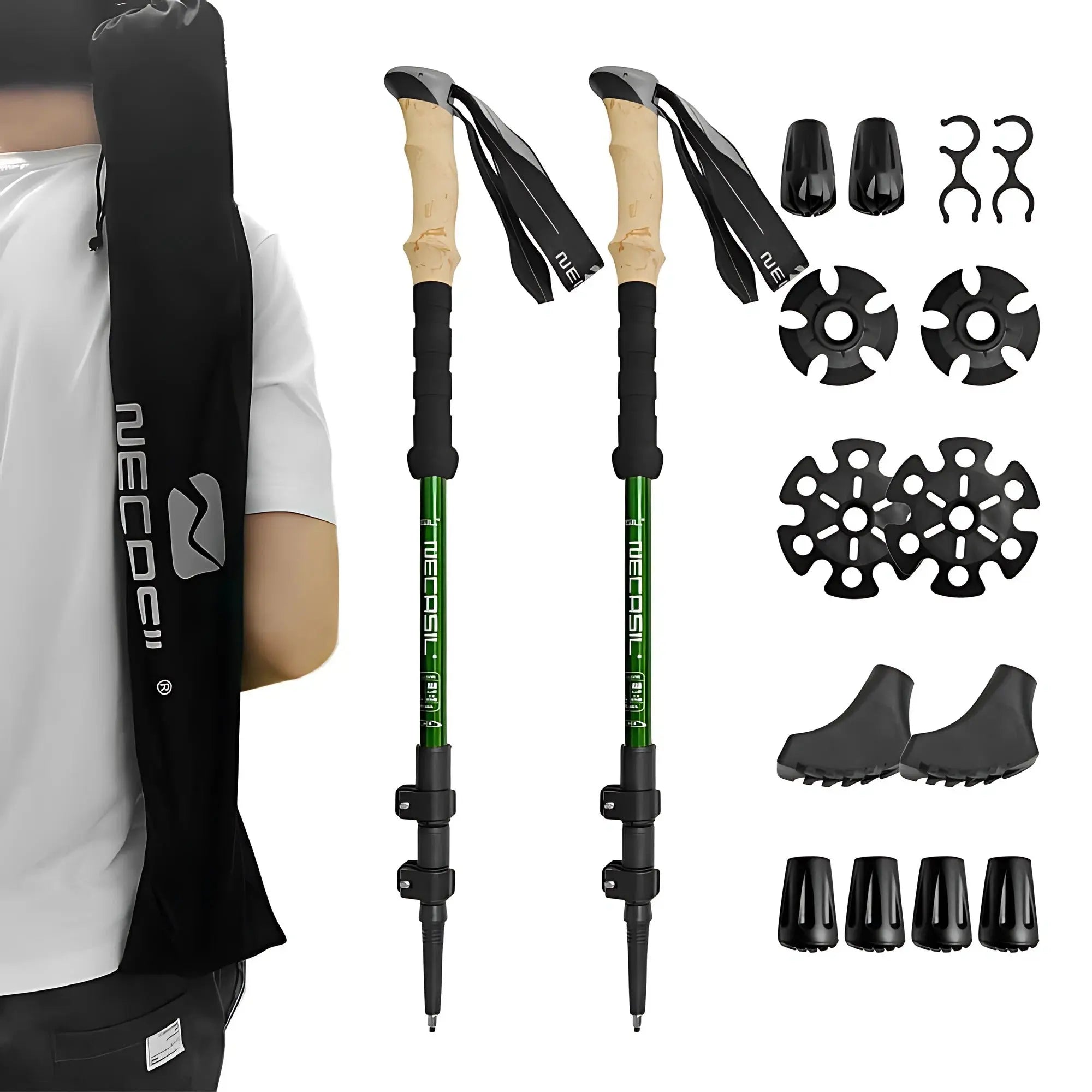 MunaWear - Trekking & Hiking Poles - EverTrail - Ultralight Carbon Fiber Trekking Poles for Hiking and Climbing - 