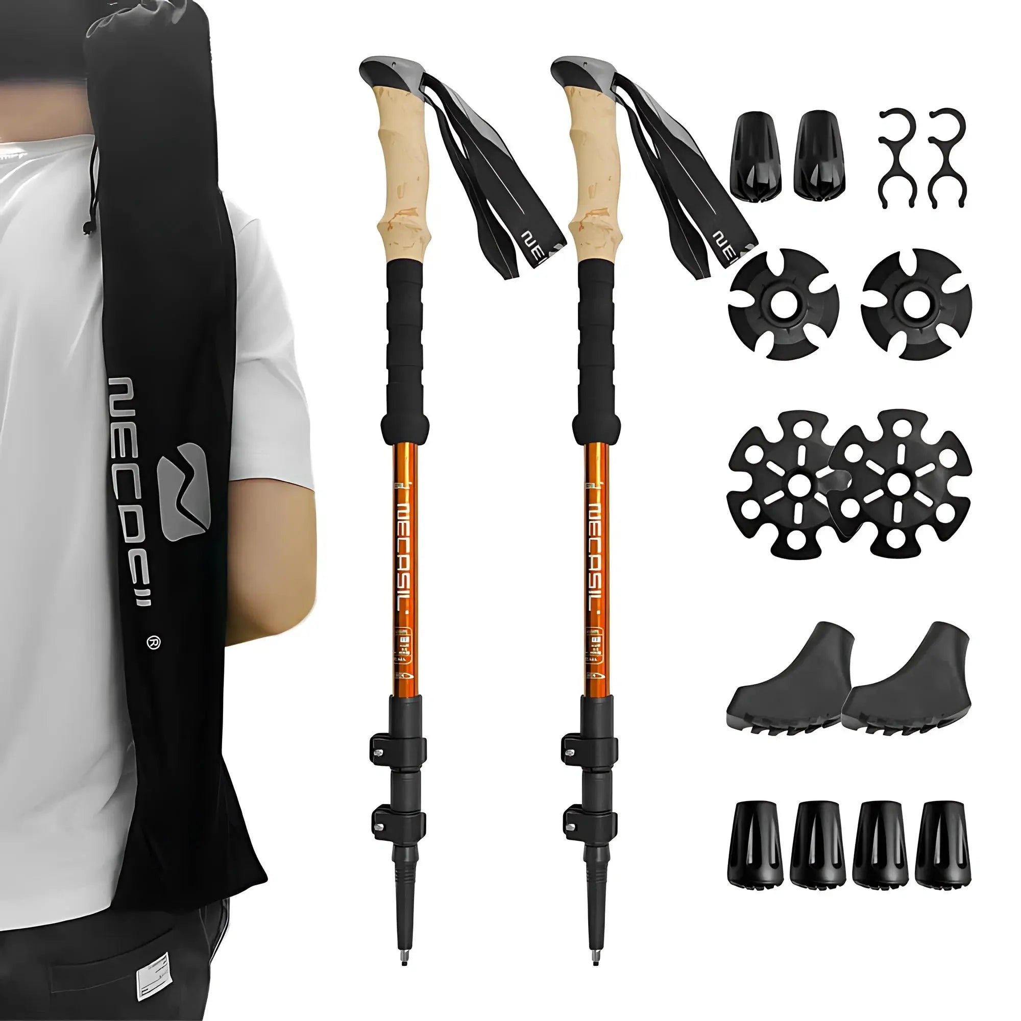 MunaWear - Trekking & Hiking Poles - EverTrail - Ultralight Carbon Fiber Trekking Poles for Hiking and Climbing - 