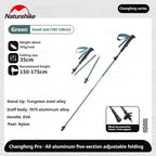 MunaWear - Trekking & Hiking Poles - PeakPulse – Ultralight Carbon Fiber Folding Hiking Poles for Trekking & Climbing - Green / Small (103-120cm)