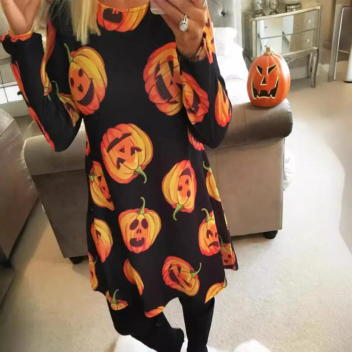 Liora - Trendy Women's Tunic With Graphic Print For Halloween Celebrations 4