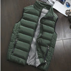 MunaWear - Vests - Ethan – Windproof Sleeveless Winter Vest for Men, Lightweight Cotton Waistcoat - Army Green / 5XL