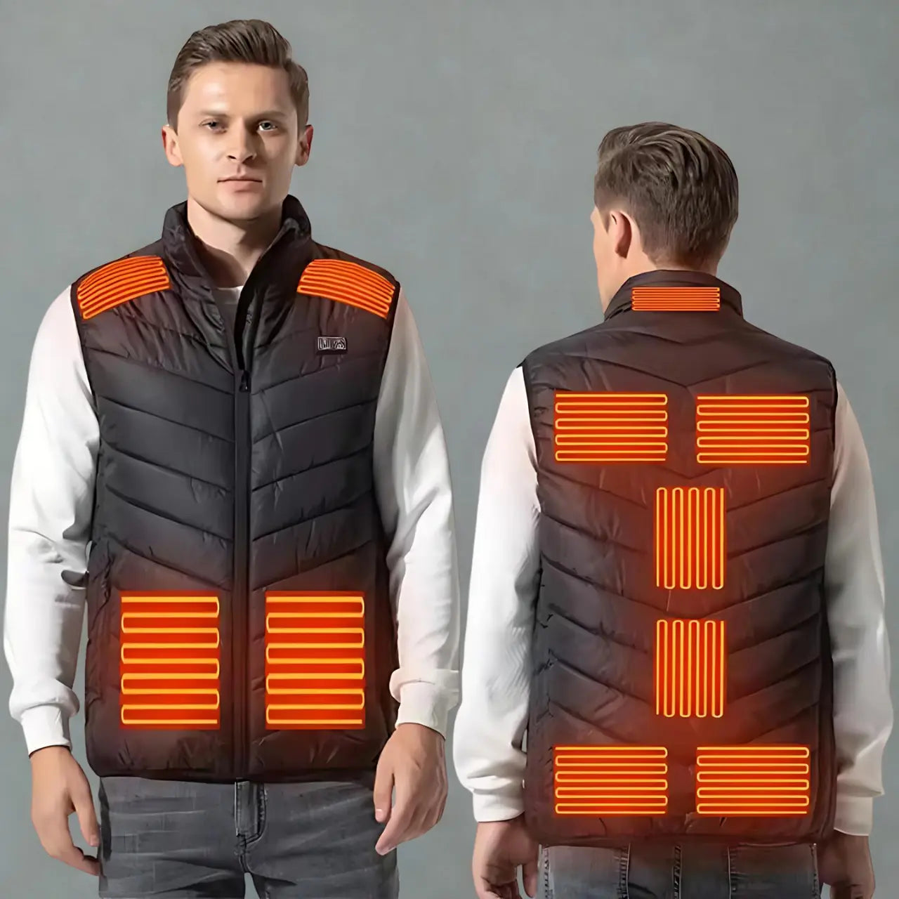 MunaWear - Vests - FrostPeak - Heated Gilet for Men with Carbon Fiber Heating & 3 Adjustable Heat Levels - 