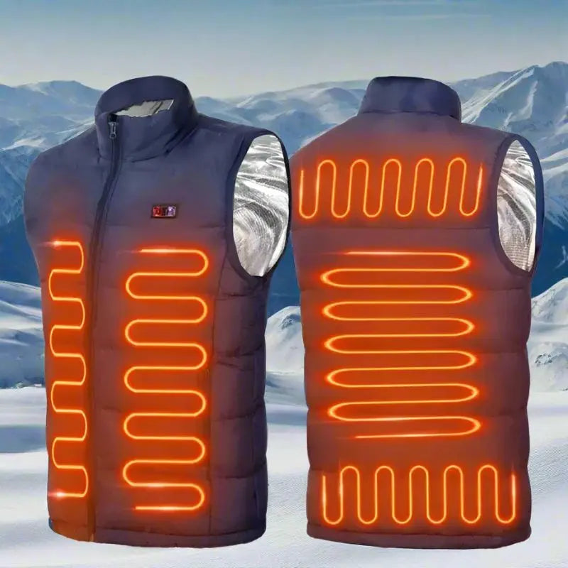 MunaWear - Vests - Liam – 9-Zone Heated Vest for Men & Women with Graphene Technology, USB Compatible | Size S-XL - 9 areas heated blue / 4XL