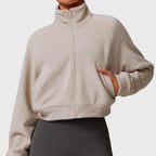 MunaWear  Vests  Mia – Cropped Gilet with High Collar, Zipper Closure, and Side Pockets in Soft Polar Fleece 