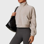 MunaWear  Vests  Mia – Cropped Gilet with High Collar, Zipper Closure, and Side Pockets in Soft Polar Fleece 