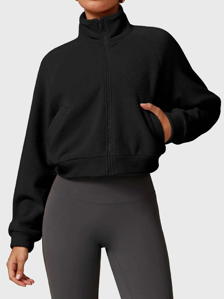 MunaWear  Vests  Mia – Cropped Gilet with High Collar, Zipper Closure, and Side Pockets in Soft Polar Fleece 