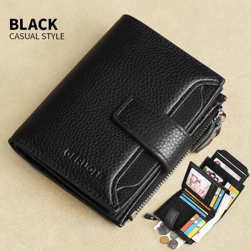 Caden - Vintage Men's Leather Wallet With RFID Protection For Everyday Use 24