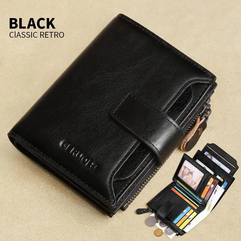 Caden - Vintage Men's Leather Wallet With RFID Protection For Everyday Use 9