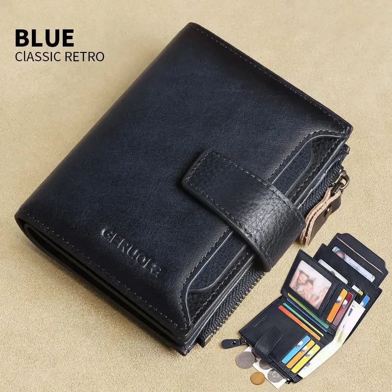 Caden - Vintage Men's Leather Wallet With RFID Protection For Everyday Use 7