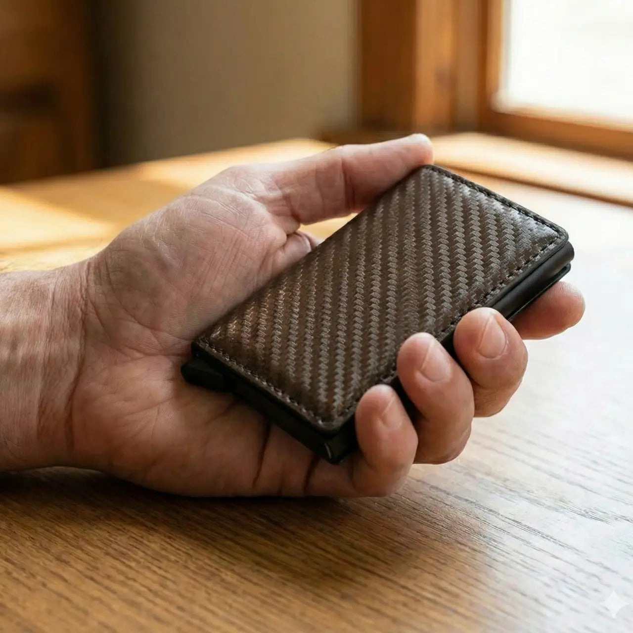 MunaWear - Wallets & Card Holders - Tariq - RFID Signal Blocking Carbon Fiber Mini Wallet With 14 Cards Capacity - 