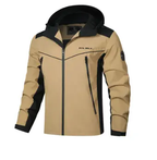 MunaWear - Waterproof Jackets - Liora - Waterproof Outdoor Jacket With Reflective Design For Hiking And Rainy Days - Khaki / 3XL