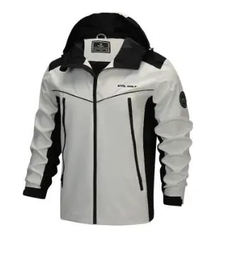MunaWear - Waterproof Jackets - Liora - Waterproof Outdoor Jacket With Reflective Design For Hiking And Rainy Days - White / 3XL