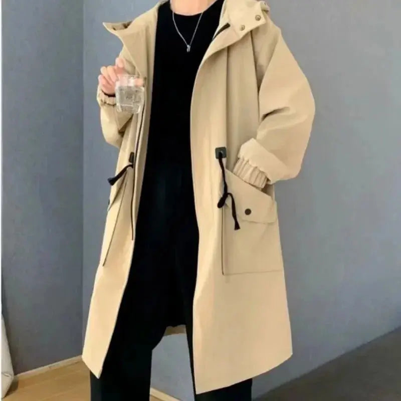 Caden - Stylish Mid-Length Windbreaker Jacket With Hood For Casual Daily Wear 3