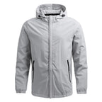 Theo – Lightweight Men's Windbreaker Jacket With Hood For Outdoor Adventures- Gray