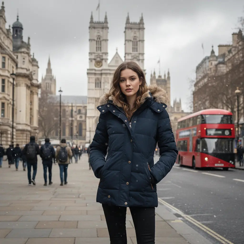 MunaWear - Winter Coats - Liora – Stylish Women's Winter Coat With Removable Hood For Everyday Comfort - 