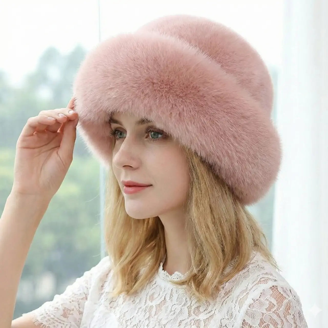 MunaWear - Winter Hats - Marigold - Elegant Winter Hat Made of Imitation Mink for Stylish Warmth and Cozy Comfort - 