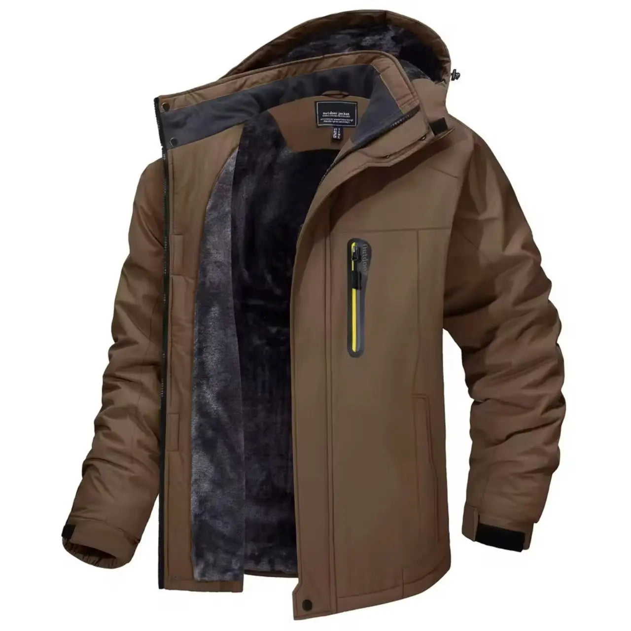 MunaWear - Winter Jackets - Rowan – Men's Waterproof Winter Jacket with Cozy Fleece Lining for Ultimate Warmth - Brown / 7XL