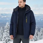 MunaWear - Winter Jackets - Rowan – Men's Waterproof Winter Jacket with Cozy Fleece Lining for Ultimate Warmth - Navy Blue / 7XL