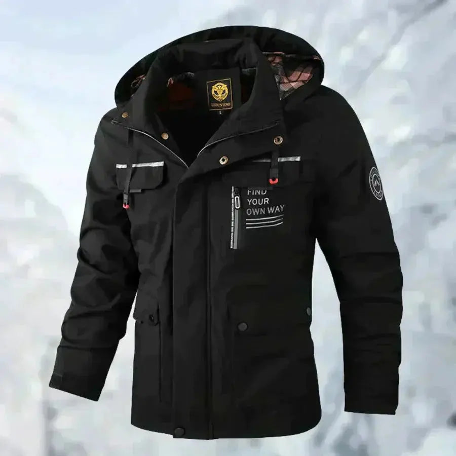 MunaWear - Winter Jackets - Trey – Functional Men's Winter Jacket With Hood For Outdoor Adventures - 