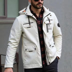 MunaWear - Winter Jackets - Trey – Functional Men's Winter Jacket With Hood For Outdoor Adventures - White / 3XL