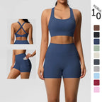 Ava – 2PCS Pocketed Yoga Set with Crossover Bra & Leggings for Stylish Workouts Size XS-L 1