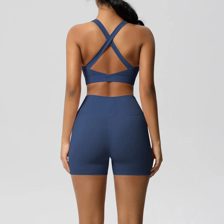 Ava – 2PCS Pocketed Yoga Set with Crossover Bra & Leggings for Stylish Workouts Size XS-L 2