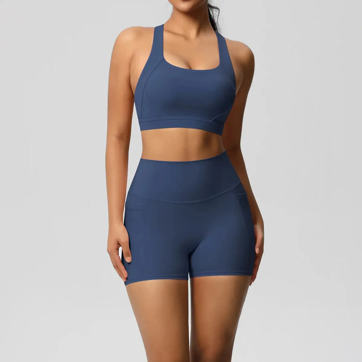 Ava – 2PCS Pocketed Yoga Set with Crossover Bra & Leggings for Stylish Workouts Size XS-L 3