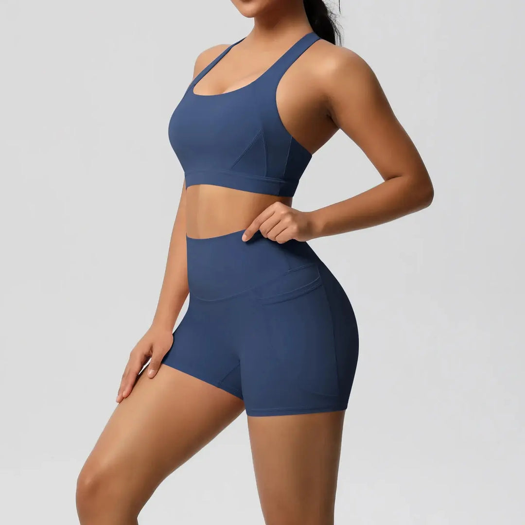 Ava – 2PCS Pocketed Yoga Set with Crossover Bra & Leggings for Stylish Workouts Size XS-L 4