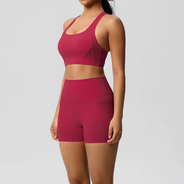 Ava – 2PCS Pocketed Yoga Set with Crossover Bra & Leggings for Stylish Workouts Size XS-L 5