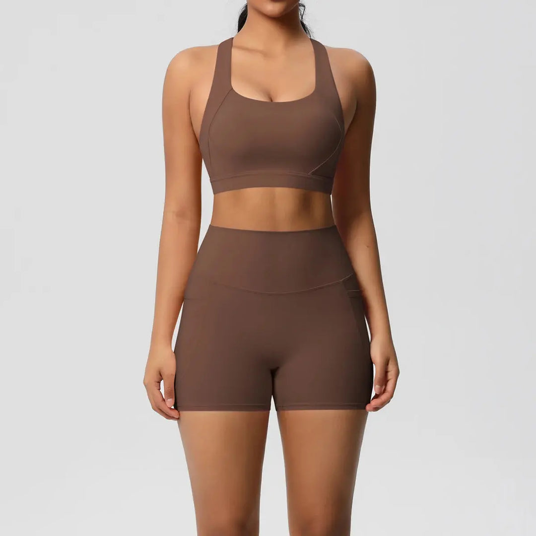 Ava – 2PCS Pocketed Yoga Set with Crossover Bra & Leggings for Stylish Workouts Size XS-L 13