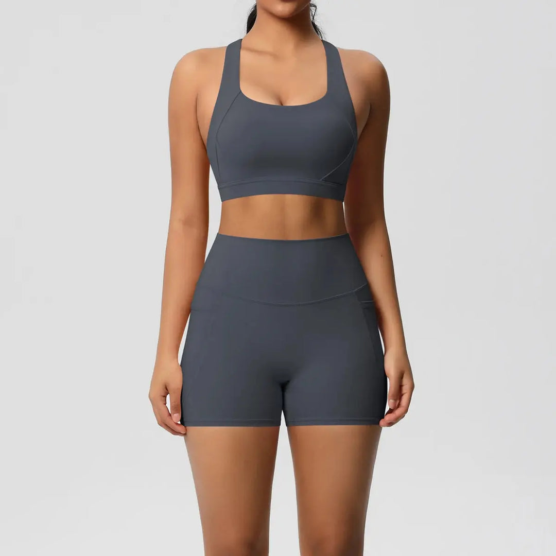Ava – 2PCS Pocketed Yoga Set with Crossover Bra & Leggings for Stylish Workouts Size XS-L 12