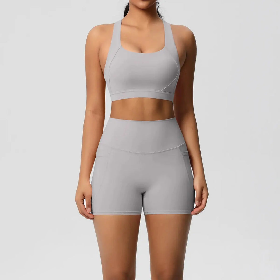 Ava – 2PCS Pocketed Yoga Set with Crossover Bra & Leggings for Stylish Workouts Size XS-L 11