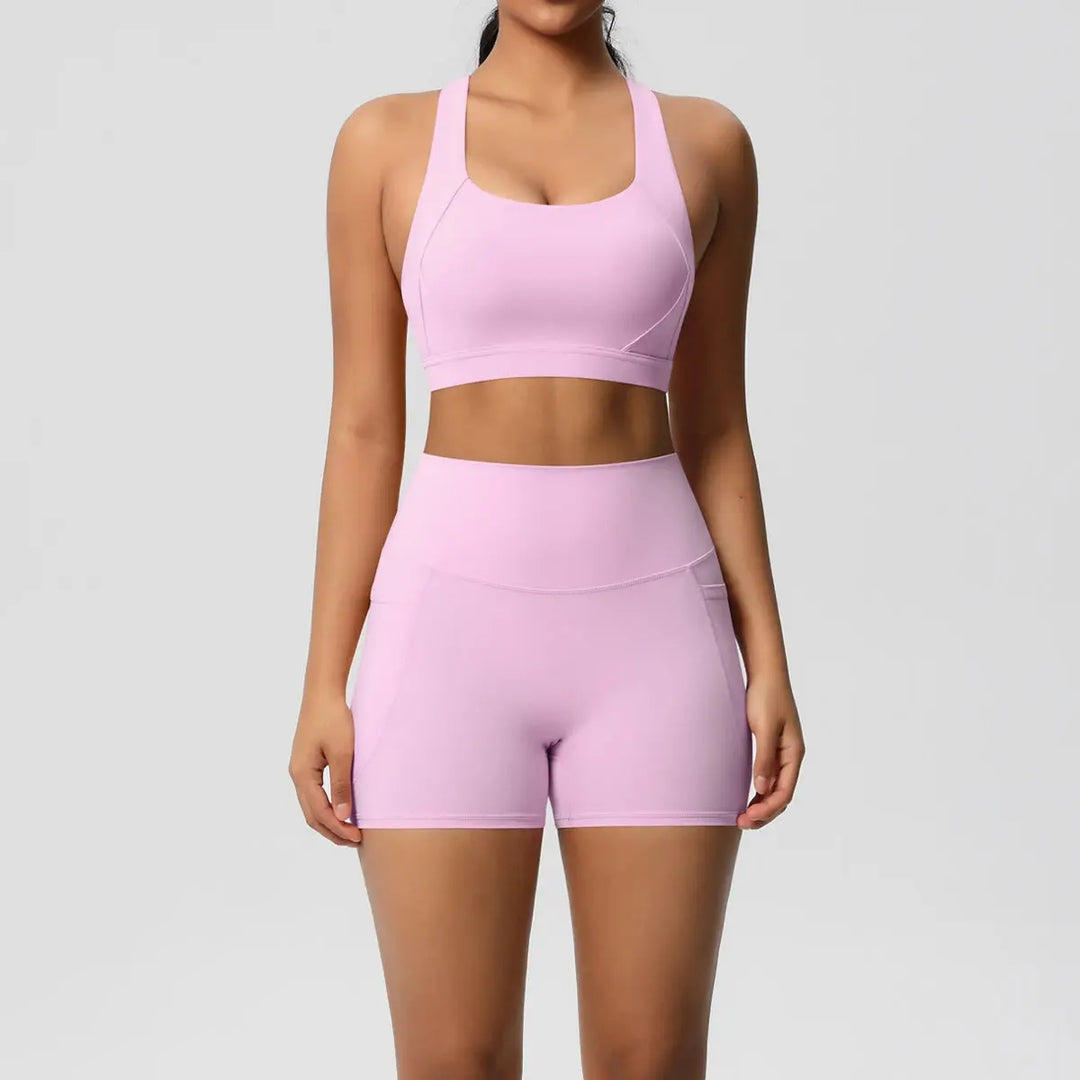 Ava – 2PCS Pocketed Yoga Set with Crossover Bra & Leggings for Stylish Workouts Size XS-L 15