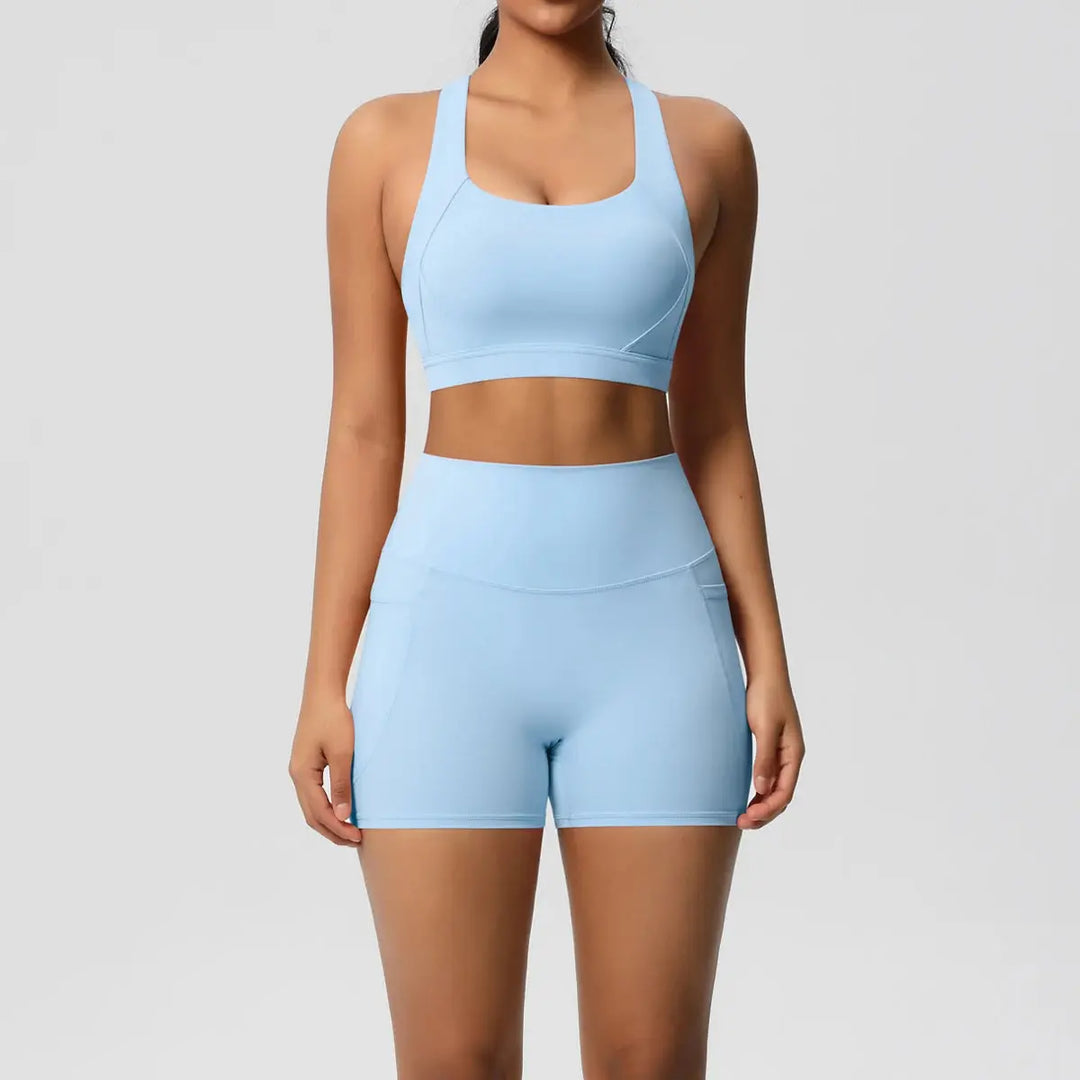 Ava – 2PCS Pocketed Yoga Set with Crossover Bra & Leggings for Stylish Workouts Size XS-L 9