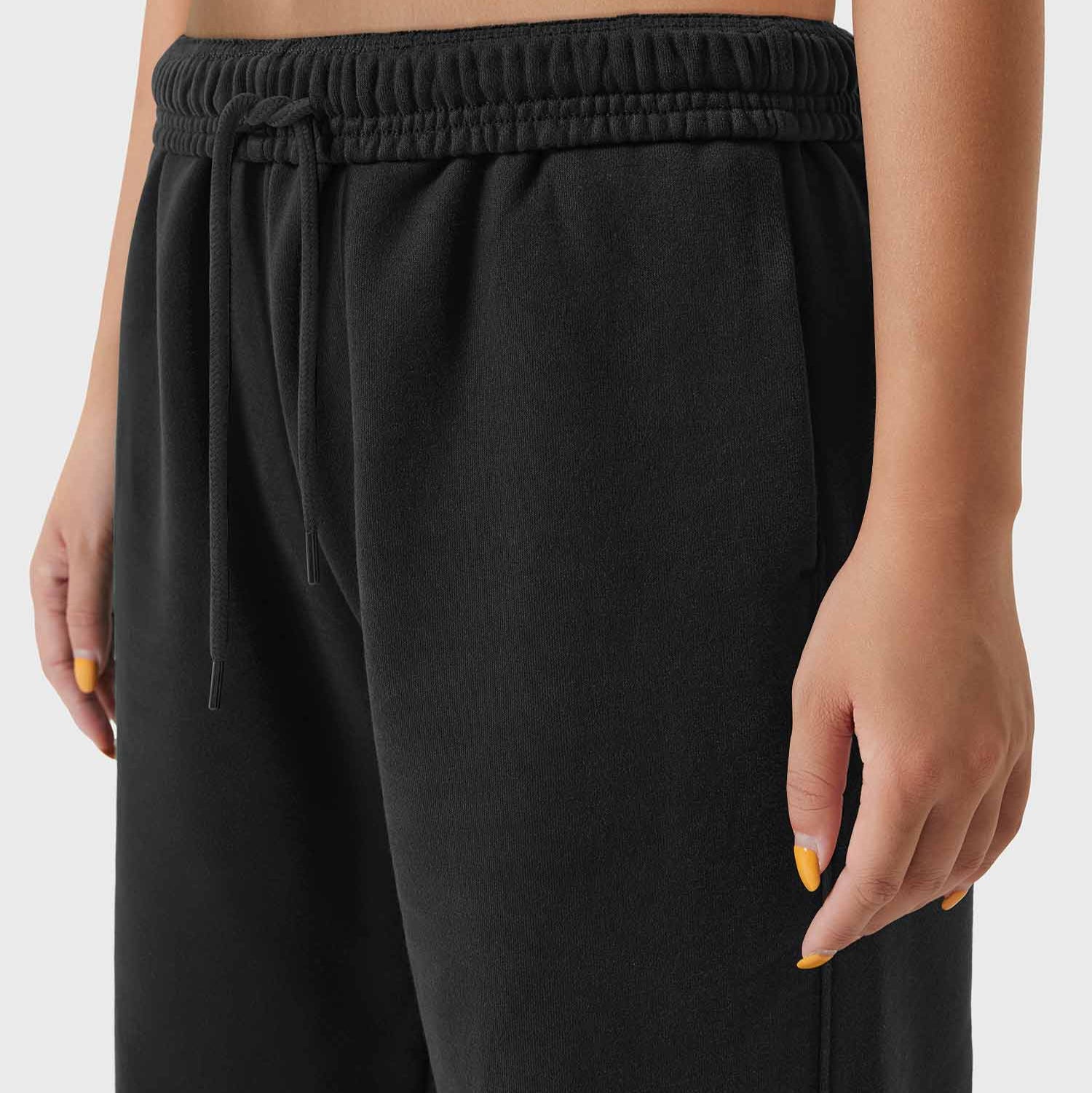 MunaWear  Women's Activewear  Mia – Black Joggers for Women with Adjustable Drawstring and Deep Side Pockets 