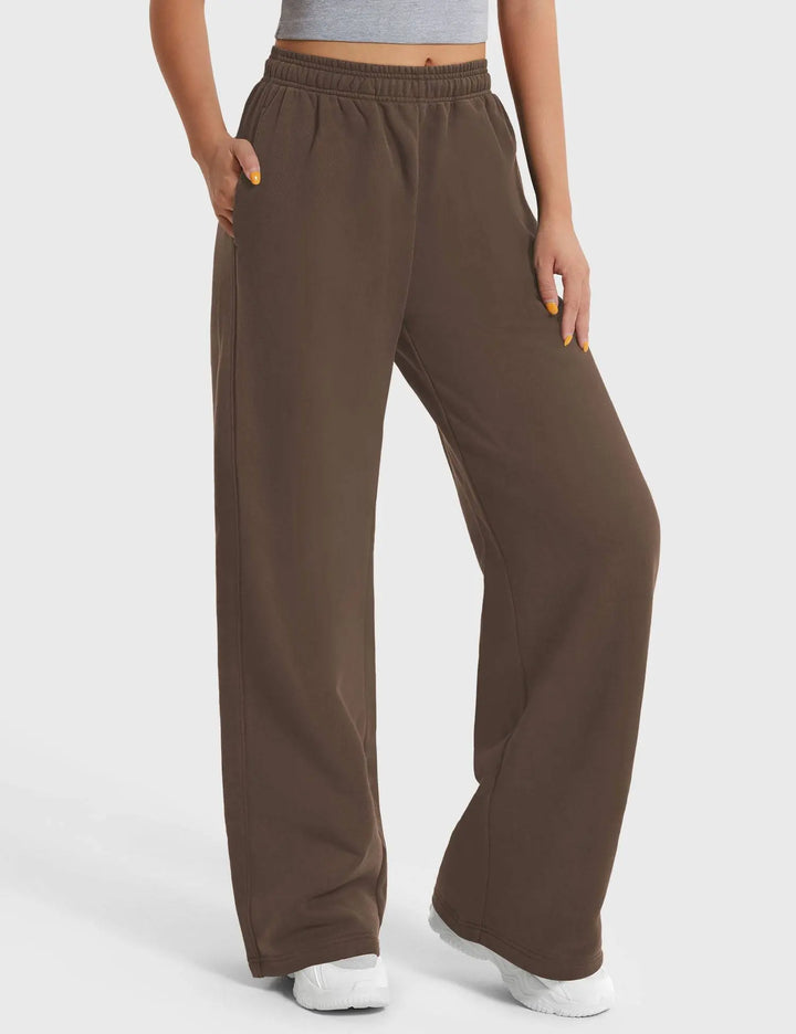 MunaWear  Women's Activewear  Mia – Black Joggers for Women with Adjustable Drawstring and Deep Side Pockets  Dark-Brown-XL