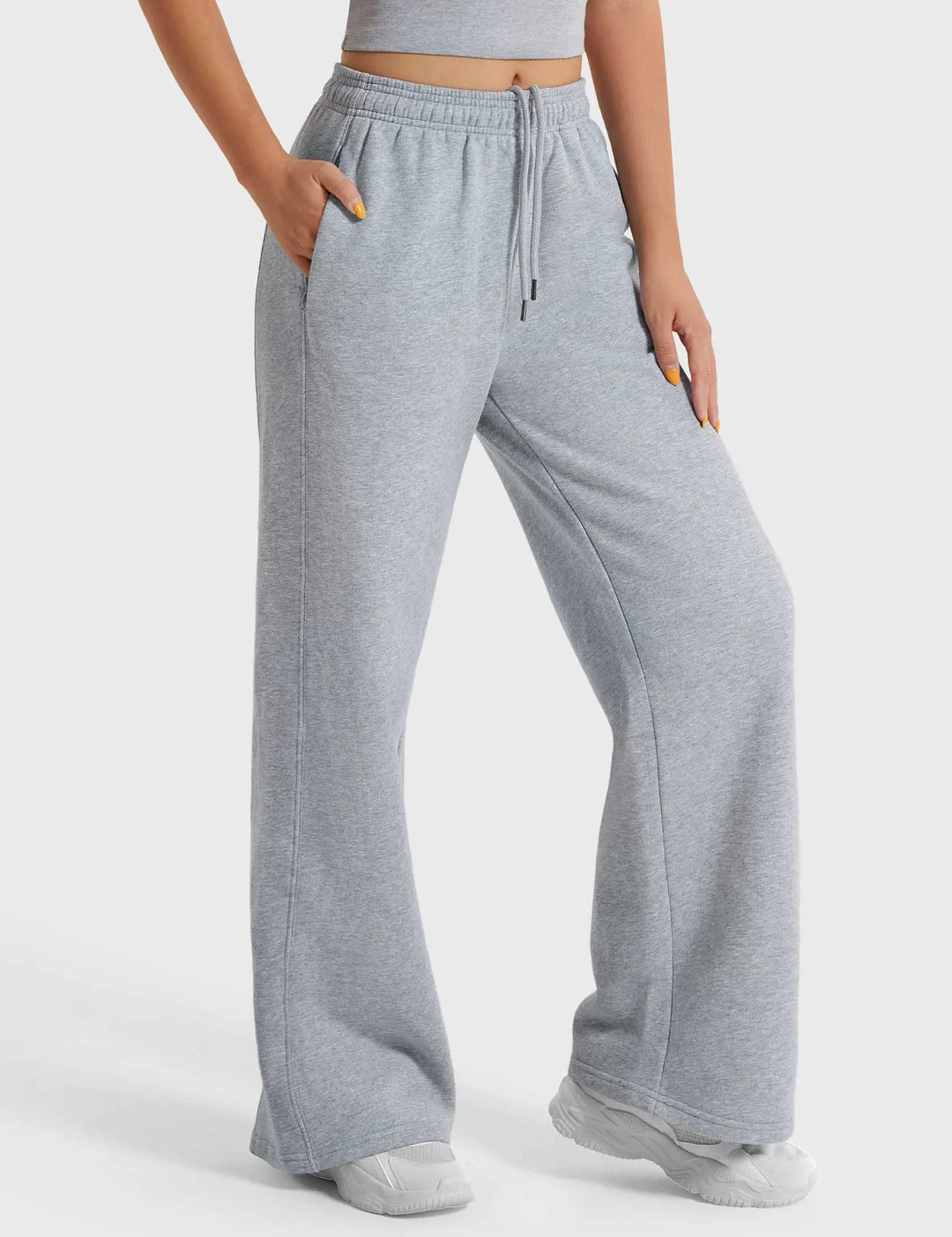 MunaWear  Women's Activewear  Mia – Black Joggers for Women with Adjustable Drawstring and Deep Side Pockets  Gray-XL