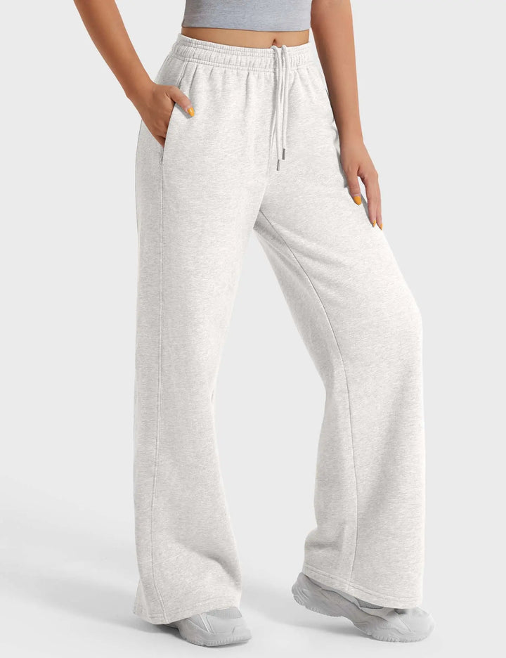 MunaWear  Women's Activewear  Mia – Black Joggers for Women with Adjustable Drawstring and Deep Side Pockets  White-Gray-XL