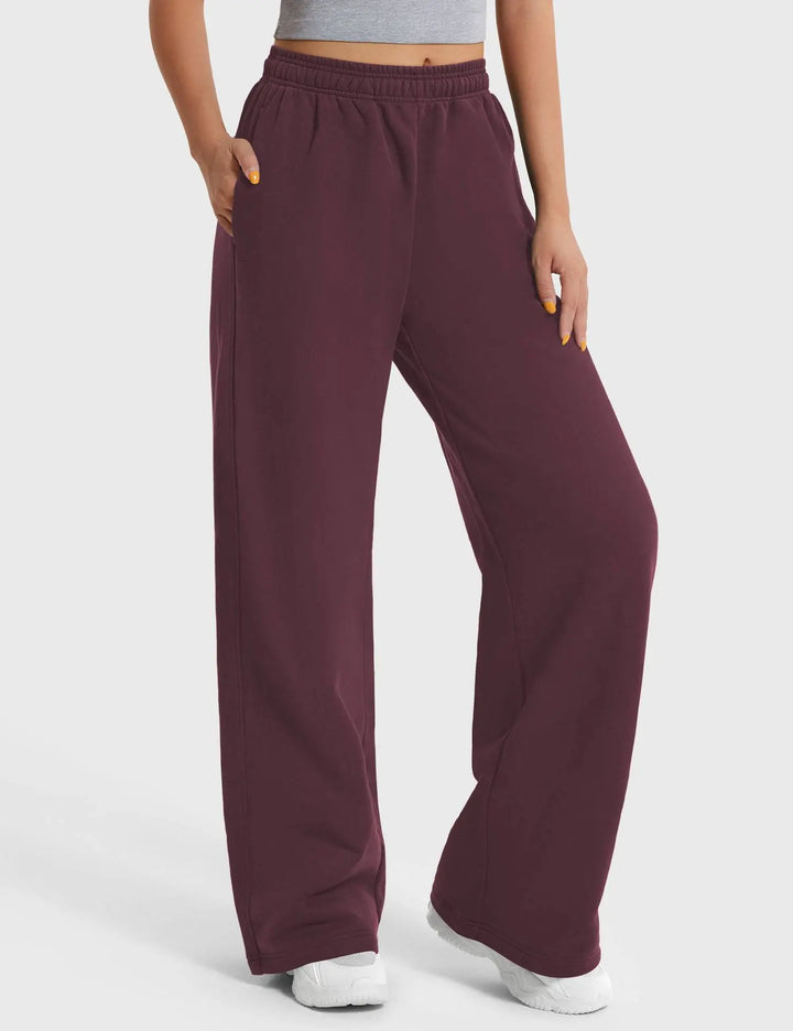 MunaWear  Women's Activewear  Mia – Black Joggers for Women with Adjustable Drawstring and Deep Side Pockets  Wine-Red-XL