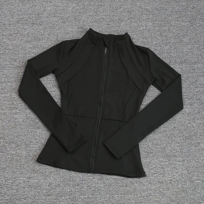 MunaWear  Women's Activewear  Mia – Quick-Drying Breathable Long Sleeve Sports Jacket for Yoga and Fitness Activities  black-L