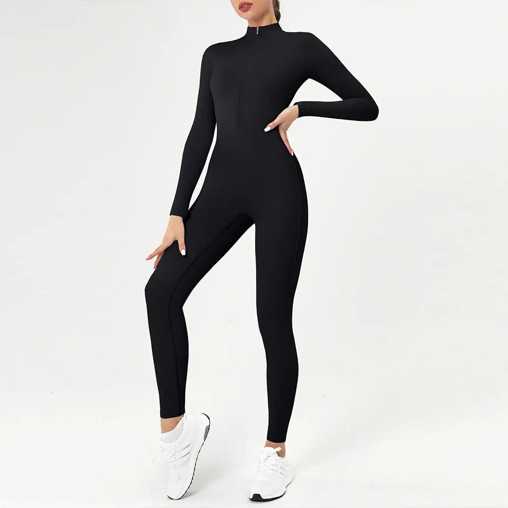 Mia – Summer Zipper Workout Jumpsuit for Women with High Elasticity & Comfort Fit, Sizes XS-L 2