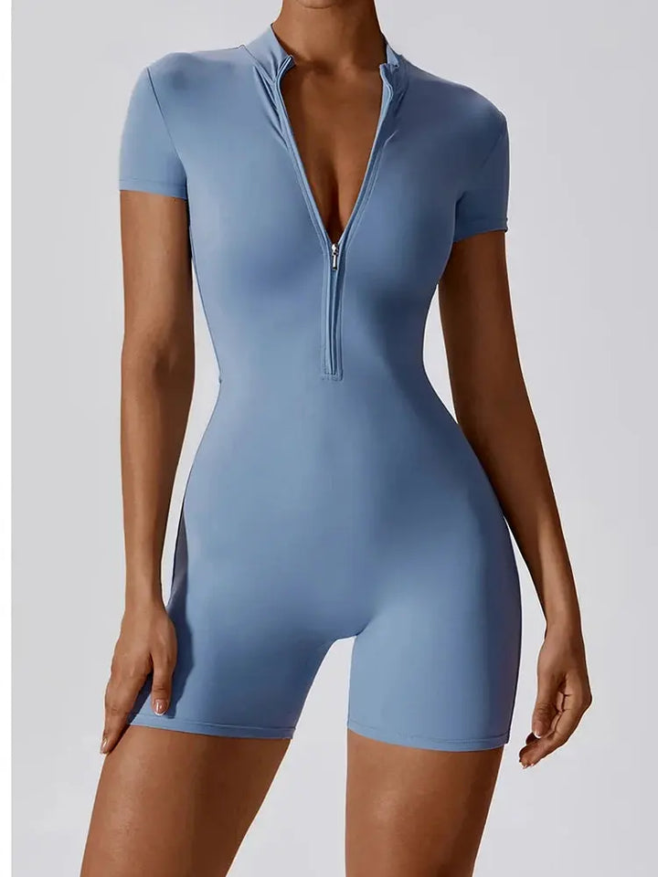 Mia – Summer Zipper Workout Jumpsuit for Women with High Elasticity & Comfort Fit, Sizes XS-L 15