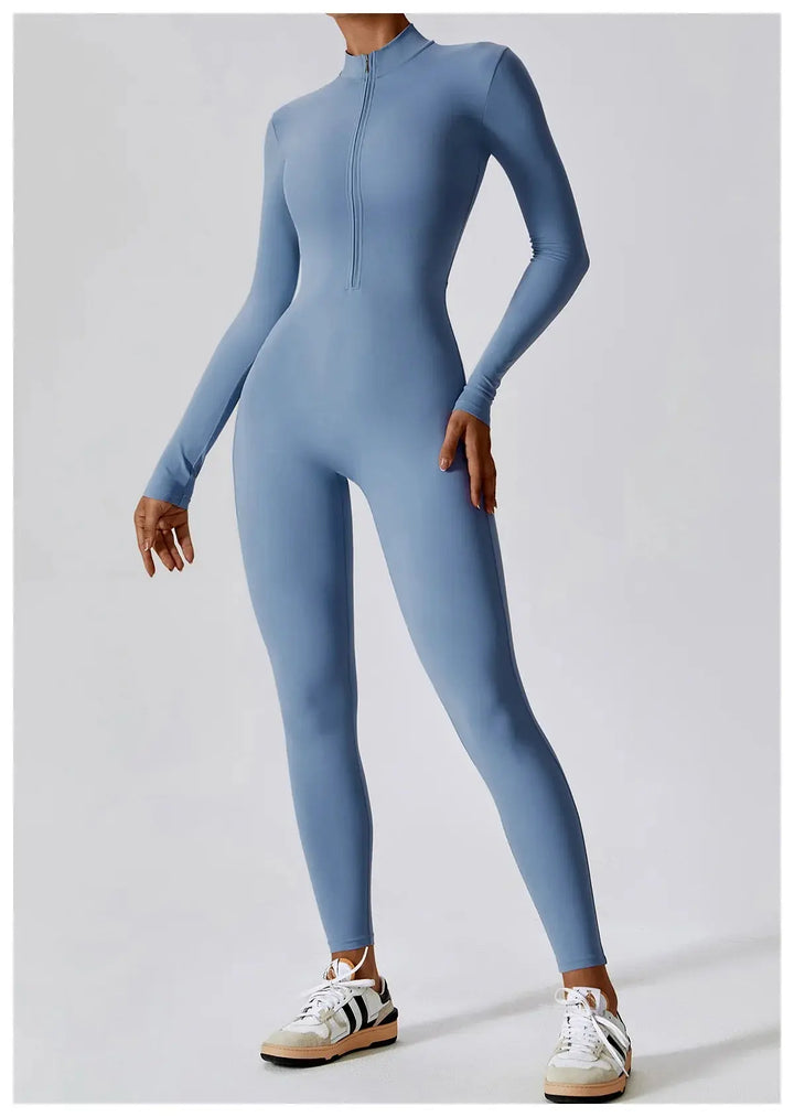 Mia – Summer Zipper Workout Jumpsuit for Women with High Elasticity & Comfort Fit, Sizes XS-L 11